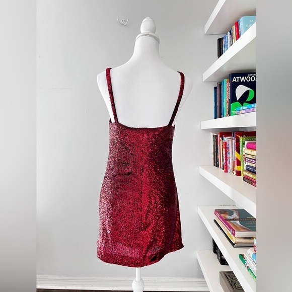 REFORMATION Women's Red Sequins Bordeaux Jimmy Mini Dess size XS - Picture 9 of 16